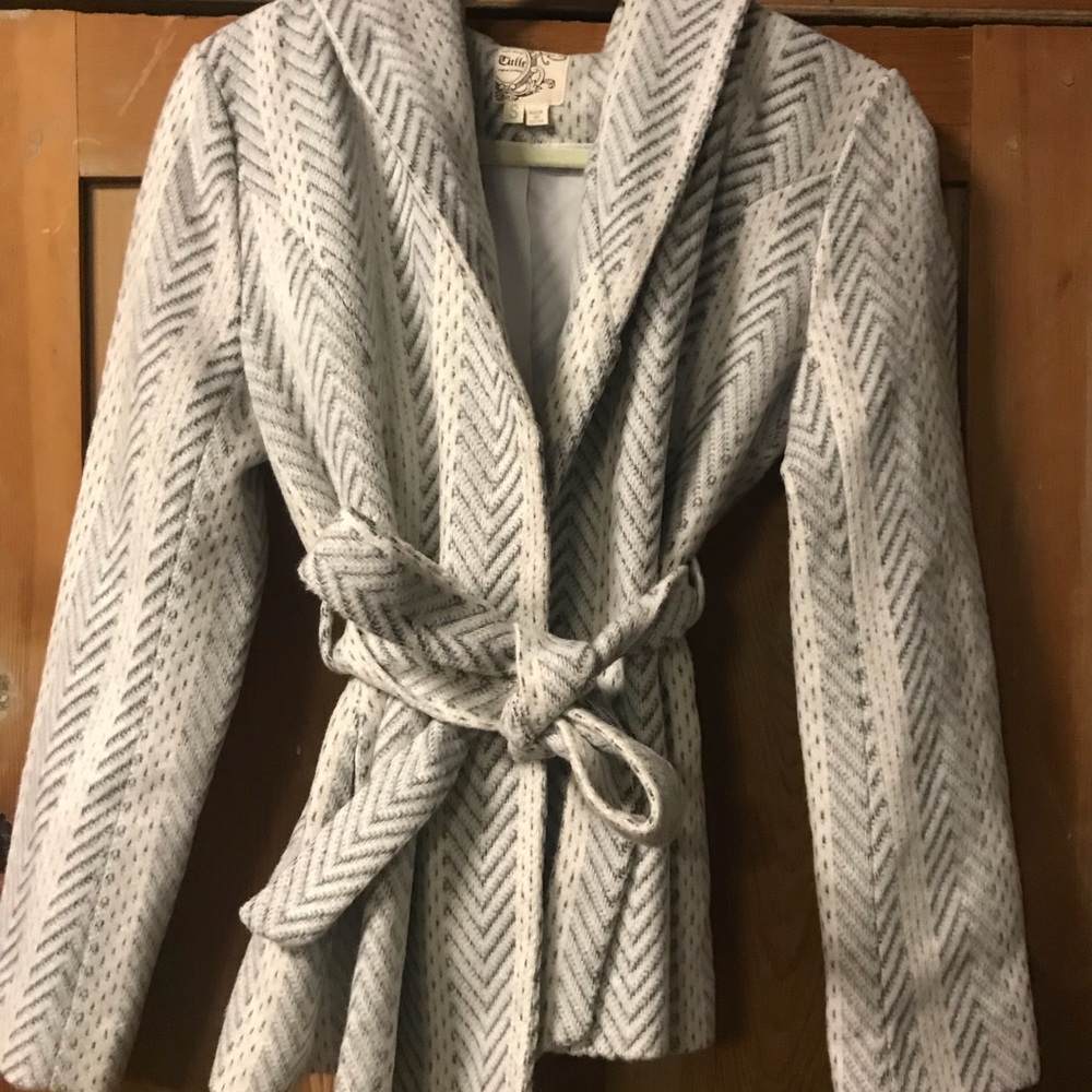Hooded and Cropped White Belted Winter Jacket
